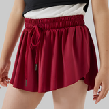 Maddie 2 in 1 Flowy Sports Shorts (Wine Red)