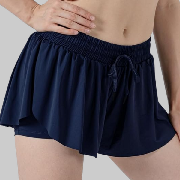 Maddie 2 in 1 Flowy Sports Shorts (Navy Blue)