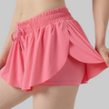 Maddie 2 in 1 Flowy Sports Shorts (Peach Red)