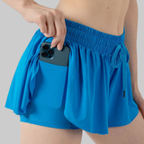 Maddie 2 in 1 Flowy Sports Shorts (Sea Blue)