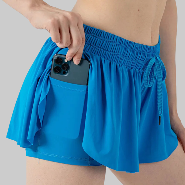 Maddie 2 in 1 Flowy Sports Shorts (Sea Blue)