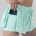 Maddie 2 in 1 Flowy Sports Shorts (Light Green)