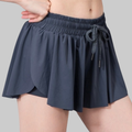 Maddie 2 in 1 Flowy Sports Shorts (Gray)