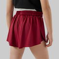 Maddie 2 in 1 Flowy Sports Shorts (Wine Red)
