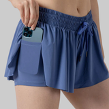 Maddie 2 in 1 Flowy Sports Shorts (Blue)
