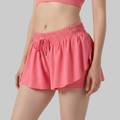 Maddie 2 in 1 Flowy Sports Shorts (Peach Red)