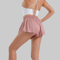 Maddie 2 in 1 Flowy Sports Shorts (Pink)