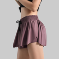Maddie 2 in 1 Flowy Sports Shorts (Dark Brown)