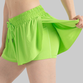 Maddie 2 in 1 Flowy Sports Shorts (Yellow Green)