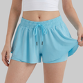 Maddie 2 in 1 Flowy Sports Shorts (Light Blue)