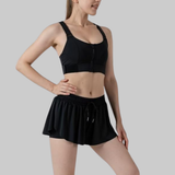 Maddie 2 in 1 Flowy Sports Shorts (Black)