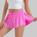 Maddie 2 in 1 Flowy Sports Shorts (Pink)