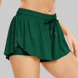 Maddie 2 in 1 Flowy Sports Shorts (Forest Green)