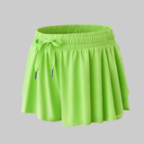 Maddie 2 in 1 Flowy Sports Shorts (Yellow Green)