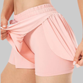 Maddie 2 in 1 Flowy Sports Shorts (Light Peach)