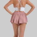 Maddie 2 in 1 Flowy Sports Shorts (Pink)