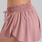 Maddie 2 in 1 Flowy Sports Shorts (Pink)