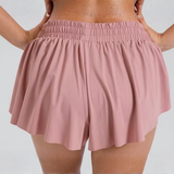 Maddie 2 in 1 Flowy Sports Shorts (Pink)