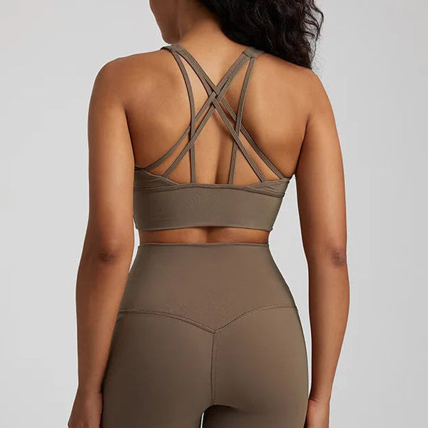 Audrey Sports Bra (Caramel Brown)